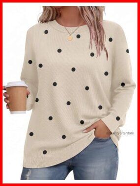 Womens Plus Size Crewneck Long Sleeve Pullover Sweater Viscose Knit